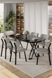 Hanah Home Axton - Mármol negro y gris
